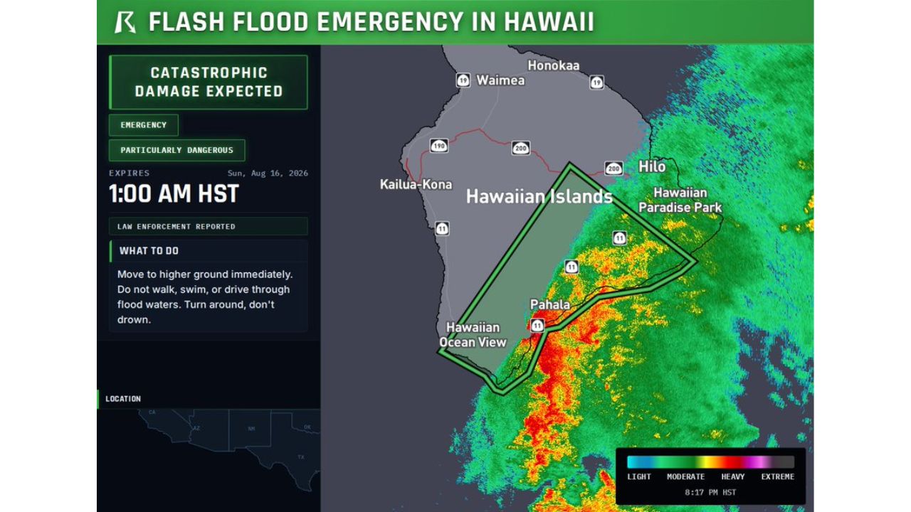 Two Homes Swept Away as Naalehu and the Kau District, Hawaii Face Catastrophic PDS Flash Flood Emergency